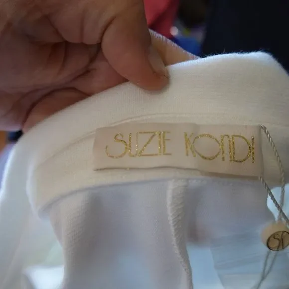 Suzie Kondi The Short Sleeve Stretch Jumpsuit Ivory Size Small NWT - Picture 14 of 16